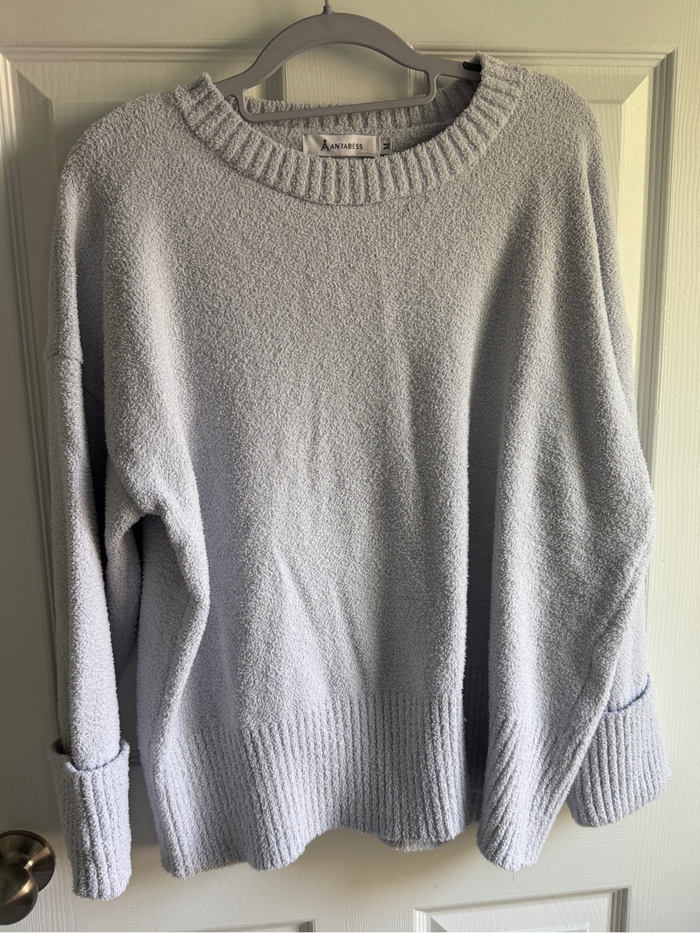 Cozy Crewneck Sweater in Light Purplish Gray